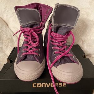 NEW Converse gray and pink high top sneakers 6.5